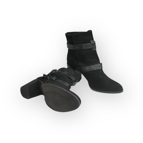 Paula Bahia ✿ Suede Double Buckle Wrap Strap Engineer Boots ✿ Black ✿ 39 8.5 9M - Picture 9 of 16